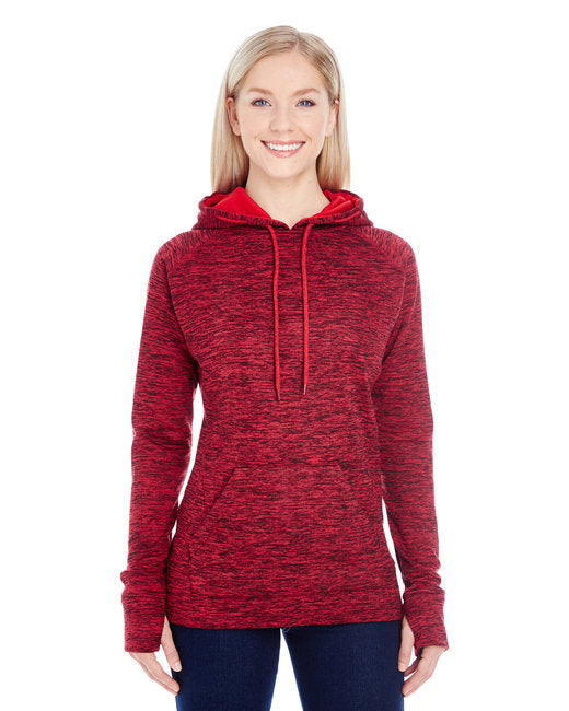 JA8616 J America Ladies' Cosmic Contrast Fleece Hooded Sweatshirt