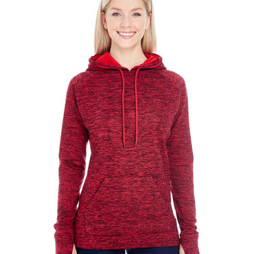 JA8616 J America Ladies' Cosmic Contrast Fleece Hooded Sweatshirt