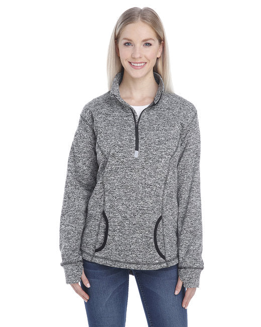 JA8617 J America Ladies' Cosmic Fleece Quarter-Zip