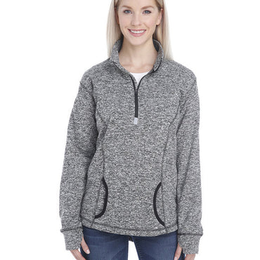 JA8617 J America Ladies' Cosmic Fleece Quarter-Zip