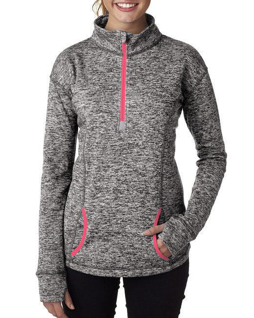 JA8617 J America Ladies' Cosmic Fleece Quarter-Zip