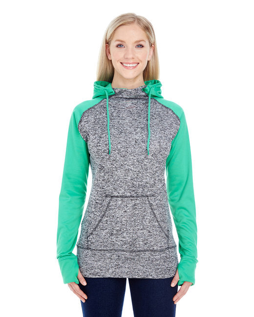 JA8618 J America Ladies' Colorblock Cosmic Hooded Sweatshirt