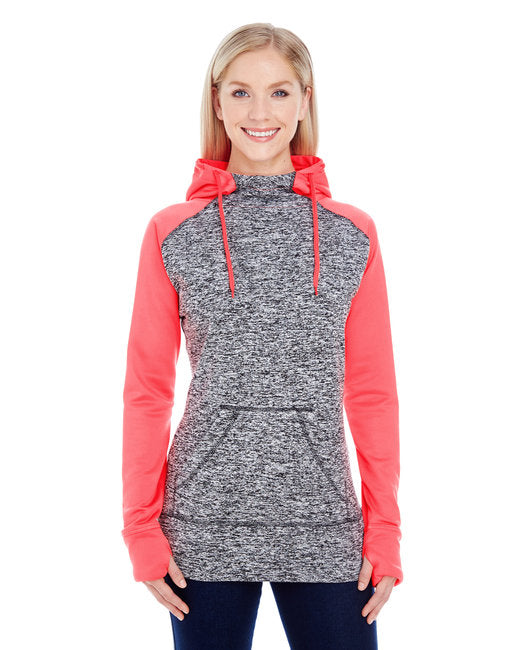 JA8618 J America Ladies' Colorblock Cosmic Hooded Sweatshirt