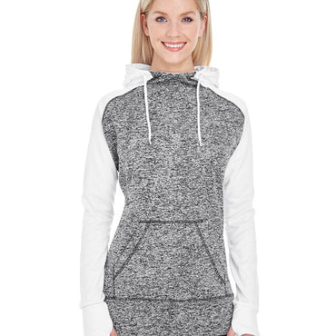 JA8618 J America Ladies' Colorblock Cosmic Hooded Sweatshirt