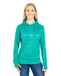 JA8662 J America Ladies' Odyssey Striped Poly Fleece Lapover Hood
