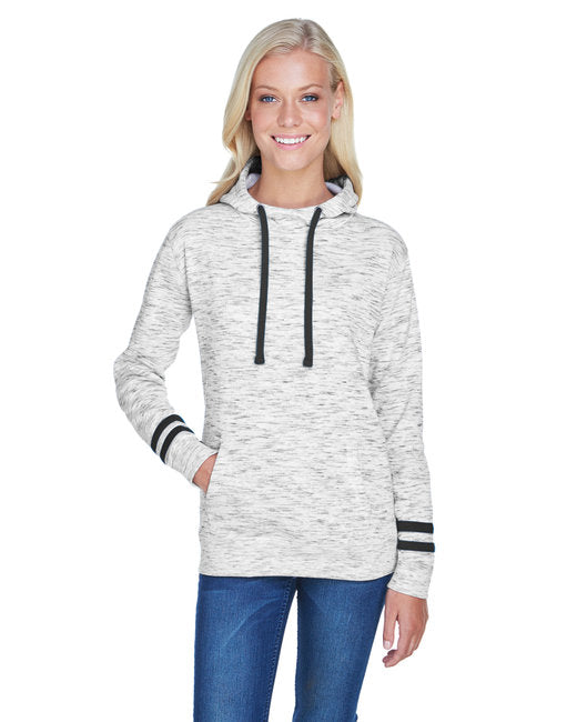 JA8674 J America Ladies' Melange Scuba Neck Sweatshirt