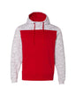 JA8676 J America Adult Melange Color Blocked Hooded Sweatshirt