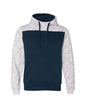 JA8676 J America Adult Melange Color Blocked Hooded Sweatshirt