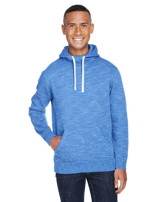 JA8677 J America Adult Melange Fleece Pullover Hooded Sweatshirt