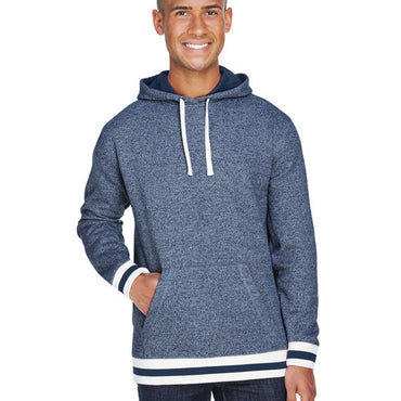 JA8701 J America Adult Peppered Fleece Lapover Hooded Sweatshirt