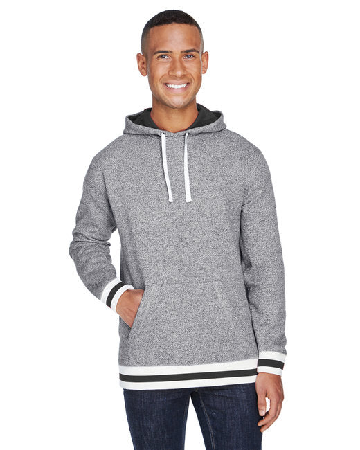 JA8701 J America Adult Peppered Fleece Lapover Hooded Sweatshirt