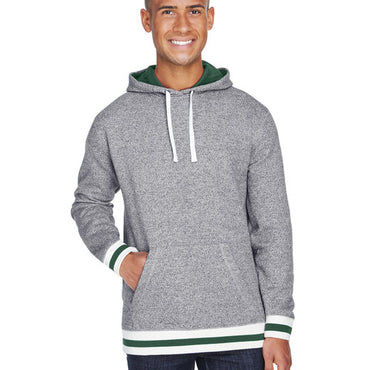 JA8701 J America Adult Peppered Fleece Lapover Hooded Sweatshirt