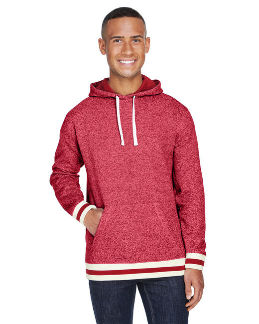 JA8701 J America Adult Peppered Fleece Lapover Hooded Sweatshirt