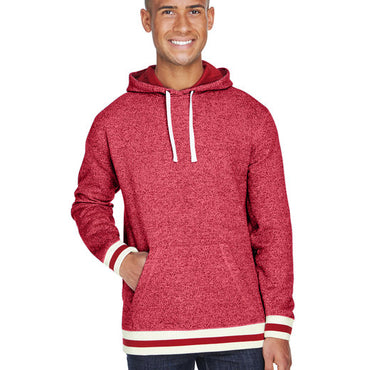 JA8701 J America Adult Peppered Fleece Lapover Hooded Sweatshirt