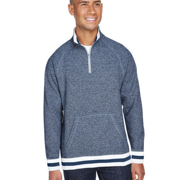 JA8703 J America Adult Peppered Fleece Quarter-Zip