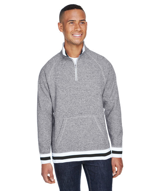 JA8703 J America Adult Peppered Fleece Quarter-Zip