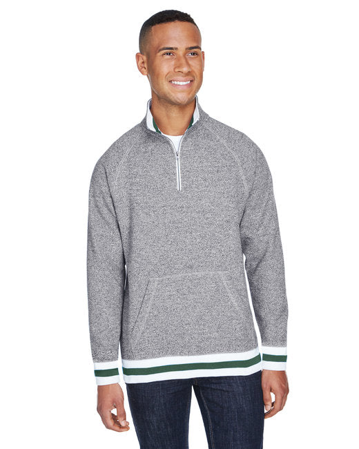 JA8703 J America Adult Peppered Fleece Quarter-Zip