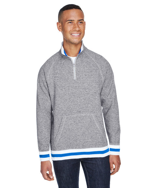 JA8703 J America Adult Peppered Fleece Quarter-Zip