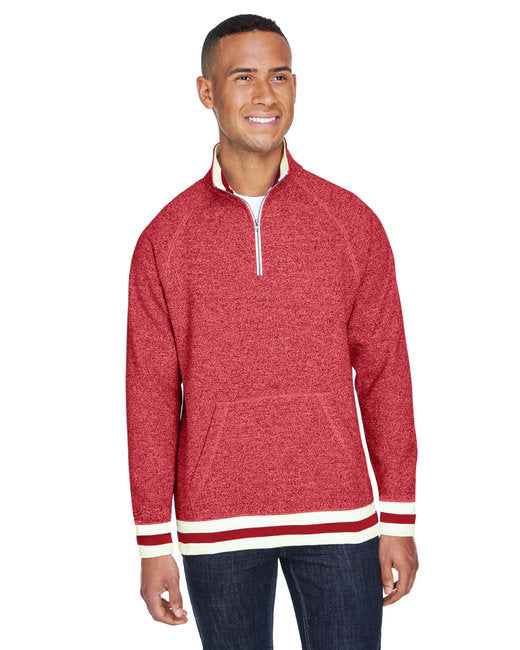 JA8703 J America Adult Peppered Fleece Quarter-Zip