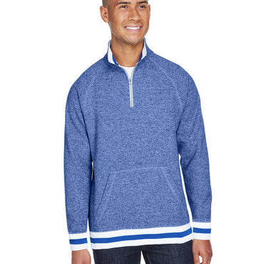 JA8703 J America Adult Peppered Fleece Quarter-Zip