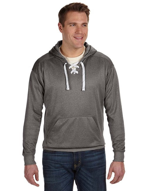 JA8833 J America Adult Sport Lace Poly Hooded Sweatshirt