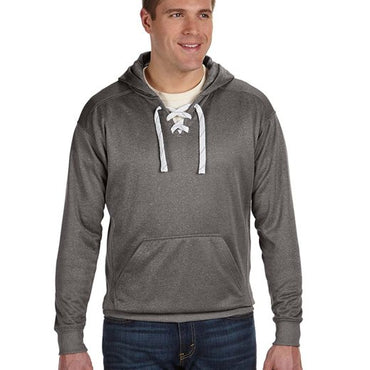 JA8833 J America Adult Sport Lace Poly Hooded Sweatshirt