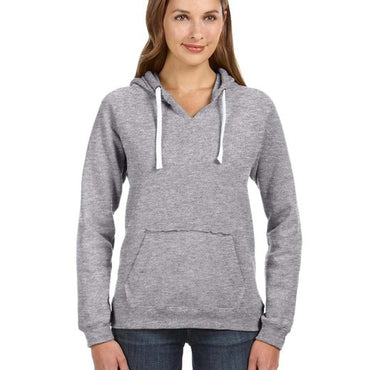 JA8836 J America Ladies' Sydney Brushed V-Neck Hooded Sweatshirt