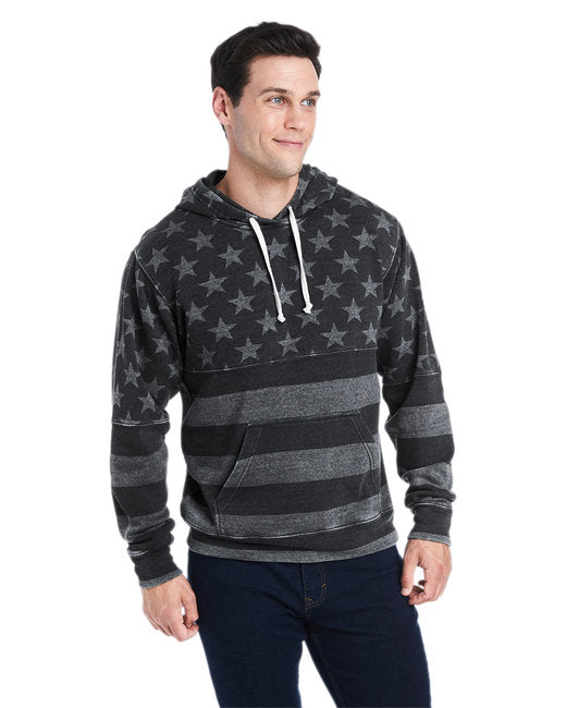 JA8871 J America Adult Triblend Pullover Fleece Hooded Sweatshirt