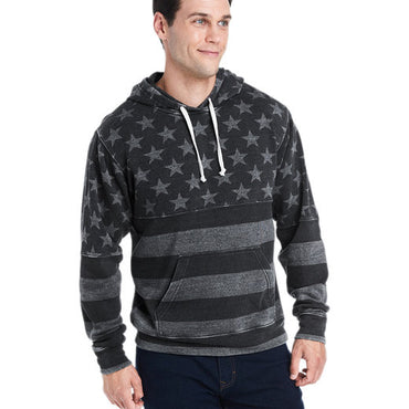 JA8871 J America Adult Triblend Pullover Fleece Hooded Sweatshirt