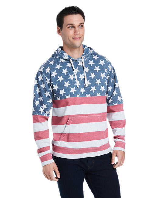 JA8871 J America Adult Triblend Pullover Fleece Hooded Sweatshirt