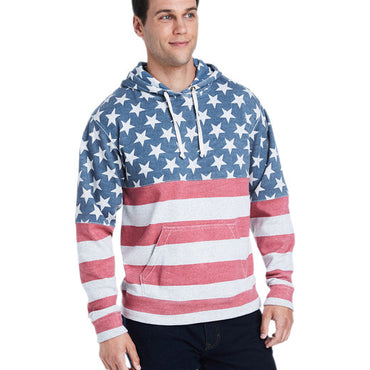 JA8871 J America Adult Triblend Pullover Fleece Hooded Sweatshirt