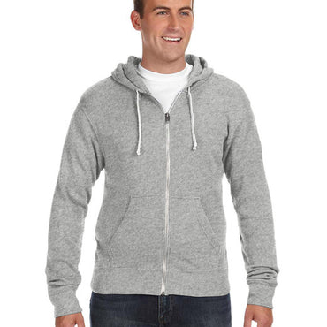 JA8872 J America Adult Triblend Full-Zip Fleece Hooded Sweatshirt