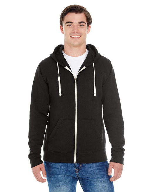 JA8872 J America Adult Triblend Full-Zip Fleece Hooded Sweatshirt