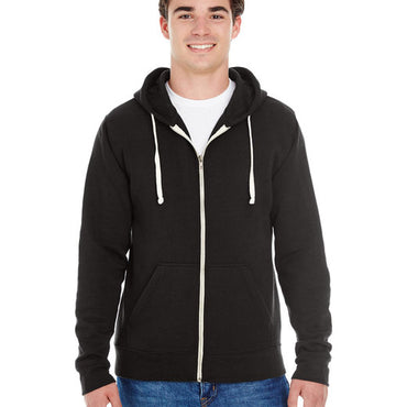 JA8872 J America Adult Triblend Full-Zip Fleece Hooded Sweatshirt