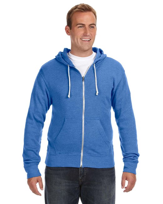 JA8872 J America Adult Triblend Full-Zip Fleece Hooded Sweatshirt