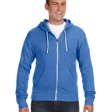 JA8872 J America Adult Triblend Full-Zip Fleece Hooded Sweatshirt