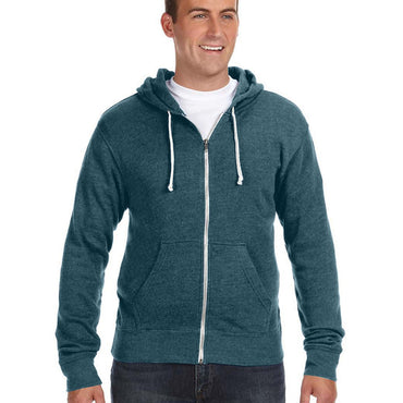 JA8872 J America Adult Triblend Full-Zip Fleece Hooded Sweatshirt