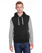 JA8877 J America Adult Triblend Fleece Sleeveless Hooded Sweatshirt