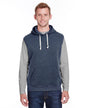 JA8877 J America Adult Triblend Fleece Sleeveless Hooded Sweatshirt