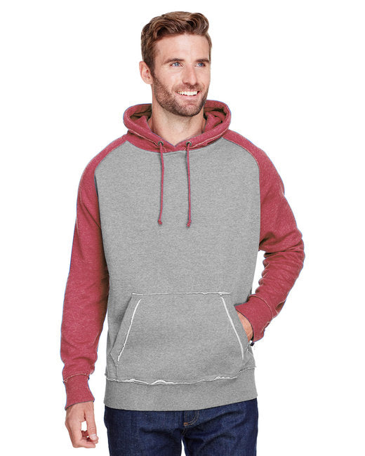 JA8885 J America Adult Vintage Heather Pullover Hooded Sweatshirt