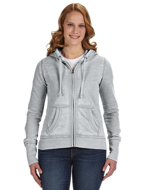 JA8913 J America Ladies' Zen Full-Zip Fleece Hooded Sweatshirt