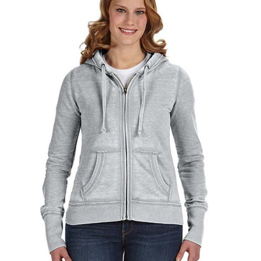 JA8913 J America Ladies' Zen Full-Zip Fleece Hooded Sweatshirt