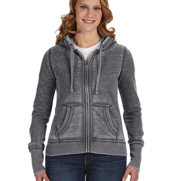 JA8913 J America Ladies' Zen Full-Zip Fleece Hooded Sweatshirt