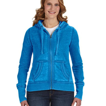 JA8913 J America Ladies' Zen Full-Zip Fleece Hooded Sweatshirt