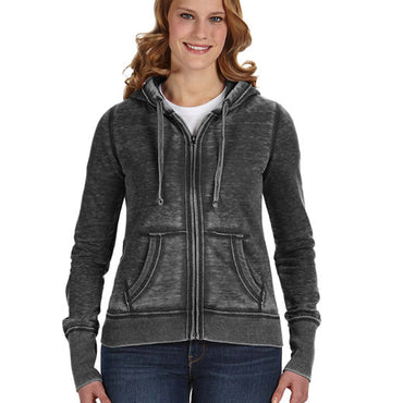 JA8913 J America Ladies' Zen Full-Zip Fleece Hooded Sweatshirt