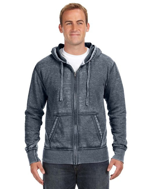 JA8916 J America Adult Vintage Zen Full-Zip Fleece Hooded Sweatshirt