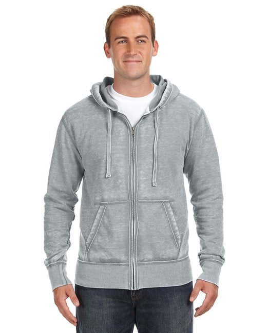 JA8916 J America Adult Vintage Zen Full-Zip Fleece Hooded Sweatshirt