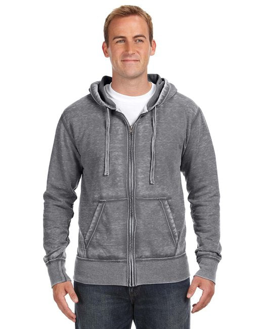 JA8916 J America Adult Vintage Zen Full-Zip Fleece Hooded Sweatshirt