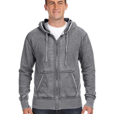 JA8916 J America Adult Vintage Zen Full-Zip Fleece Hooded Sweatshirt