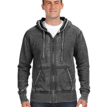 JA8916 J America Adult Vintage Zen Full-Zip Fleece Hooded Sweatshirt